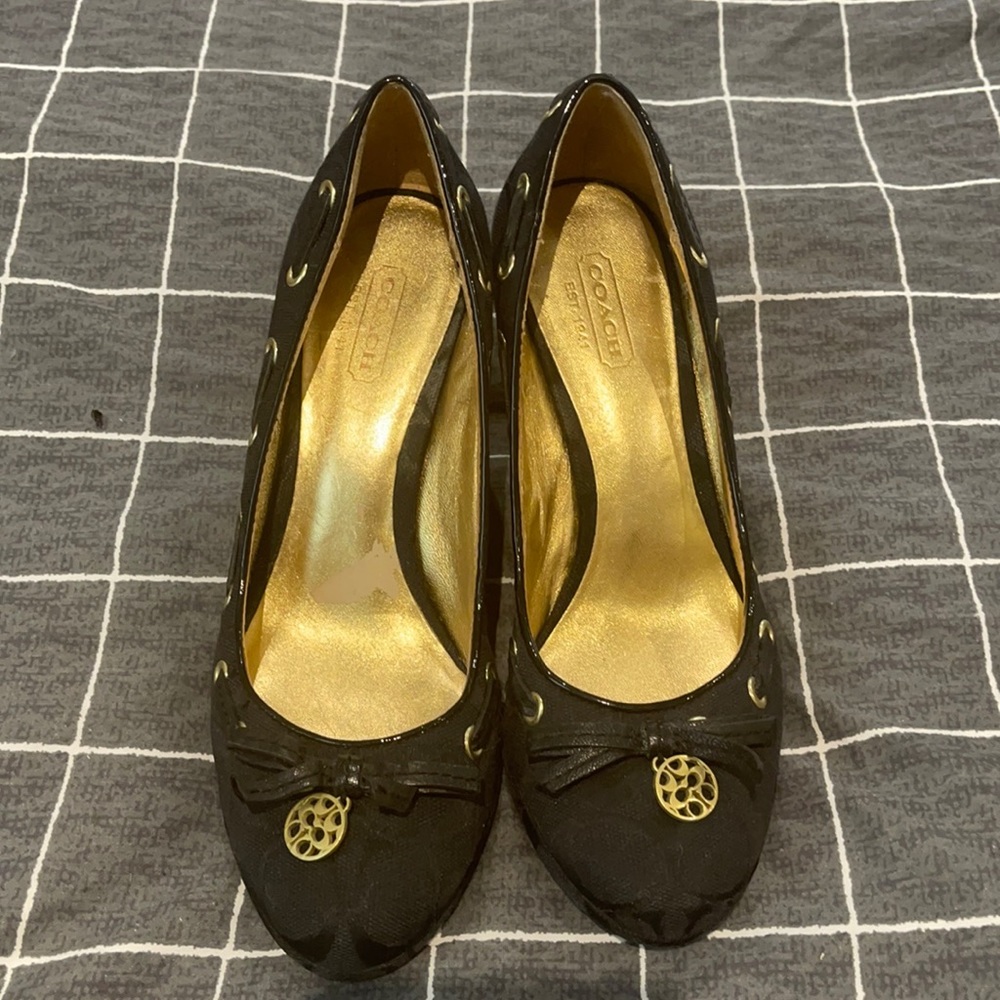 Woman Coach wedge pump shoes